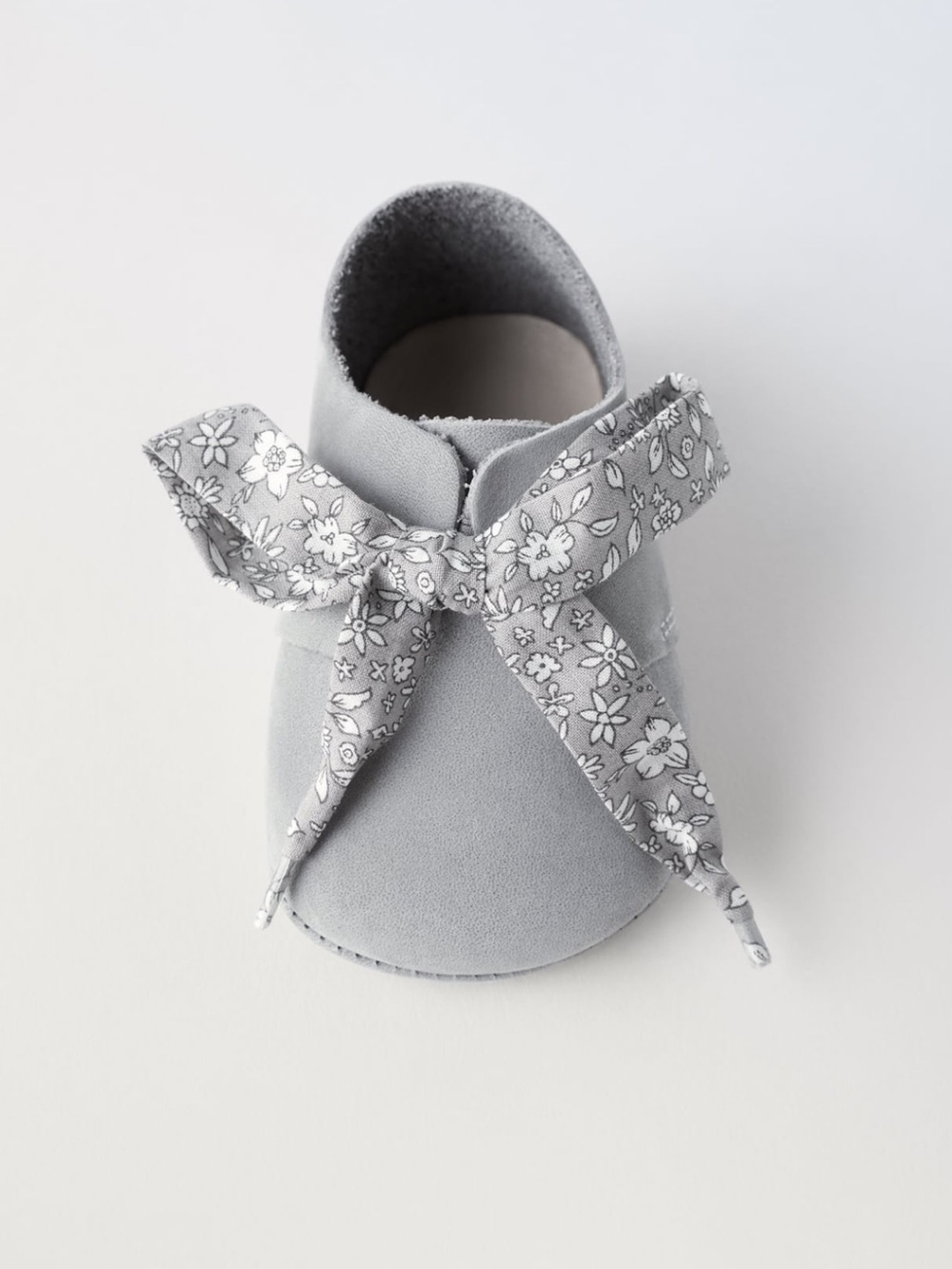 NWT Zara Size 3 infant leather floral tie derby shoes
